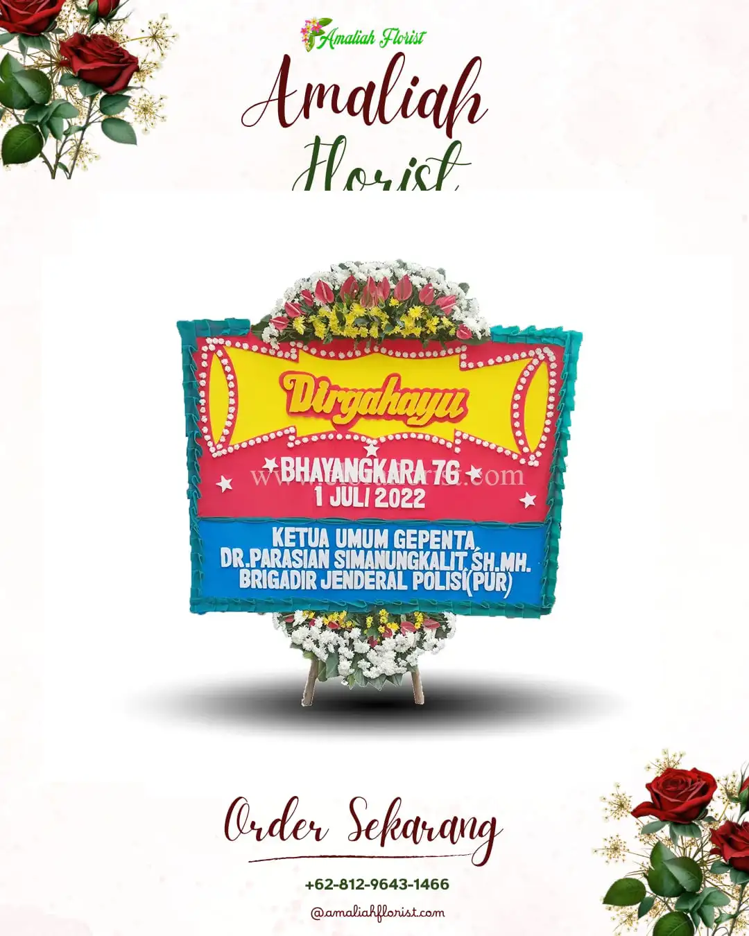 Papan Bunga HUT Ulang Tahun Kayu Aro Barat